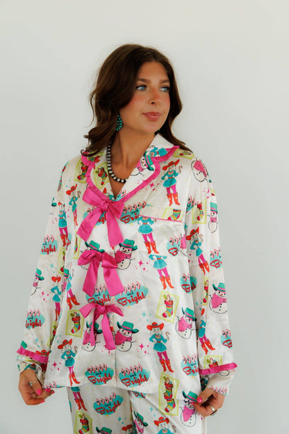 Howdy Hanny Retro Cowgirl Christmas Pajamas