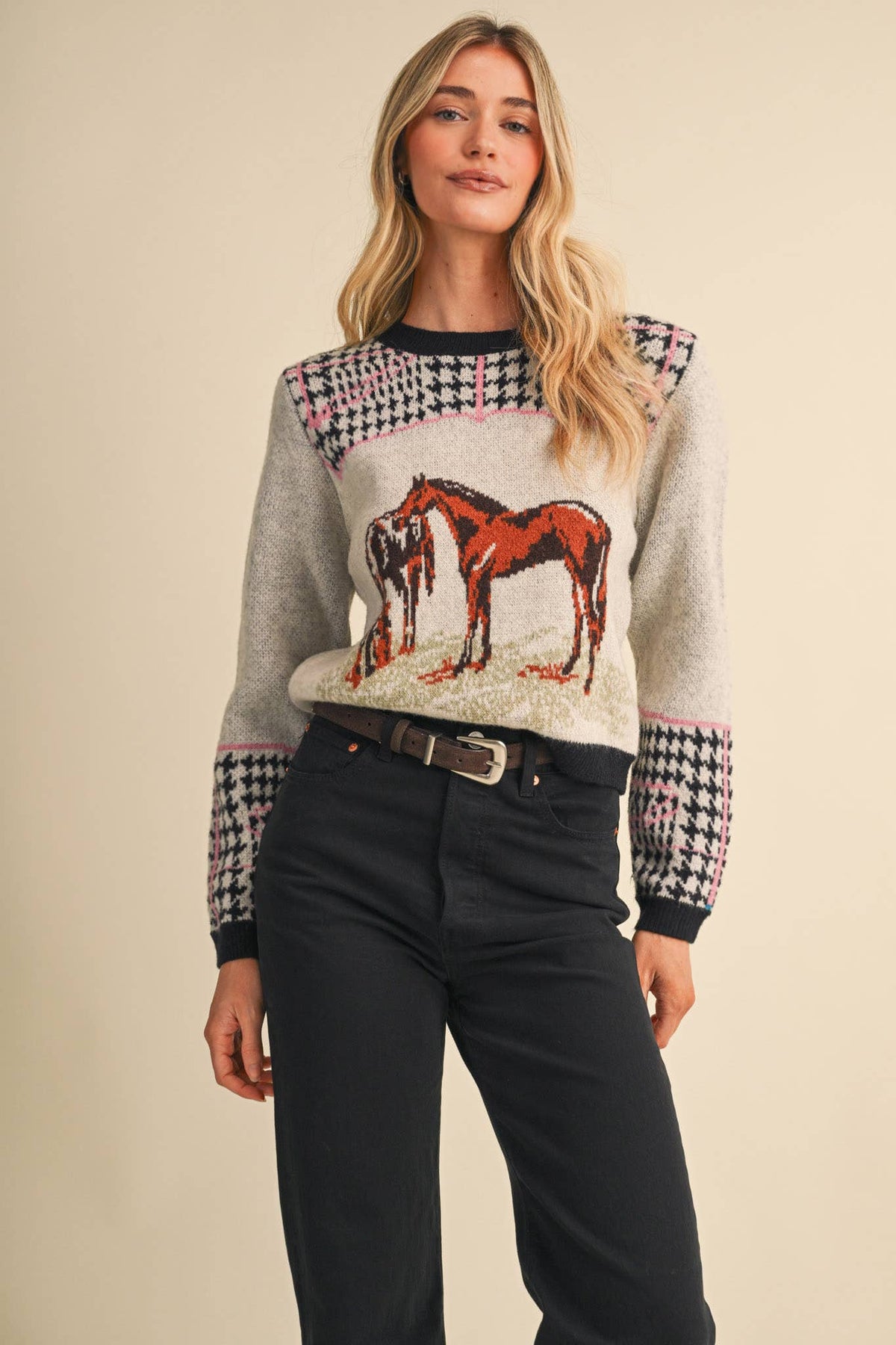 &MERCI Horse Motif Sweater