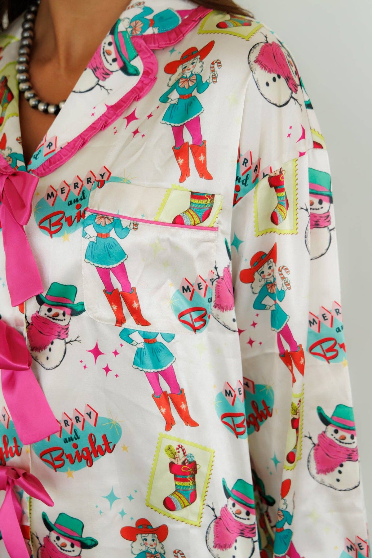 Howdy Hanny Retro Cowgirl Christmas Pajamas
