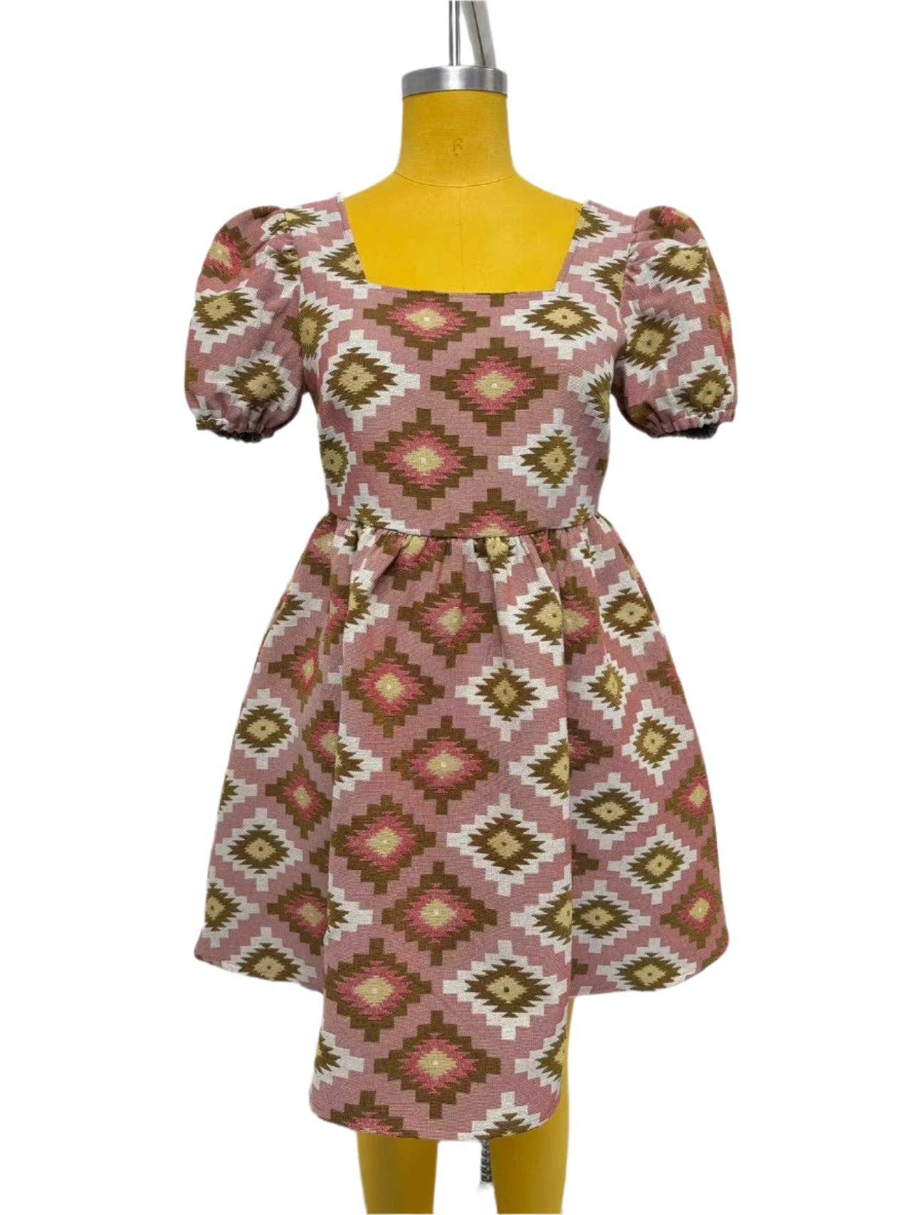 Turquoise Haven Pink Aztec Bubble Dress