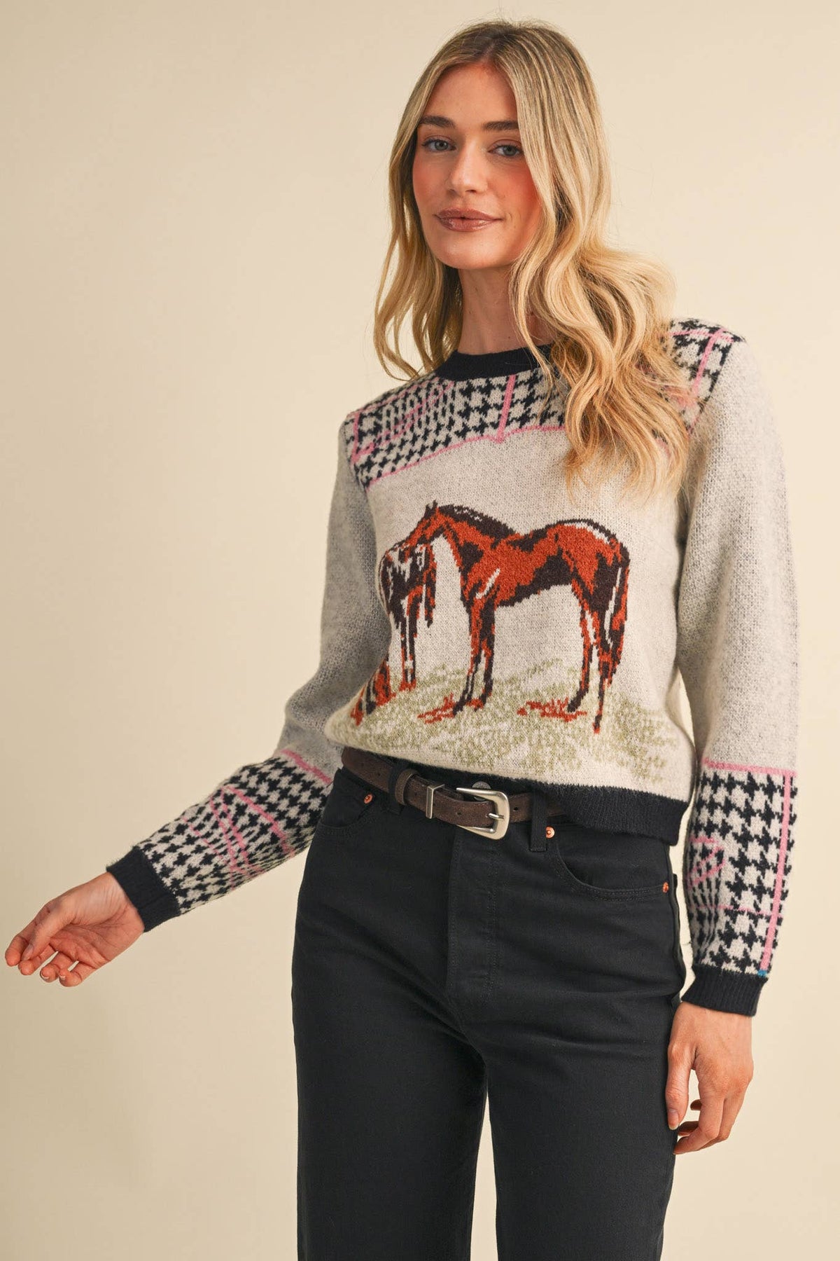 &MERCI Horse Motif Sweater