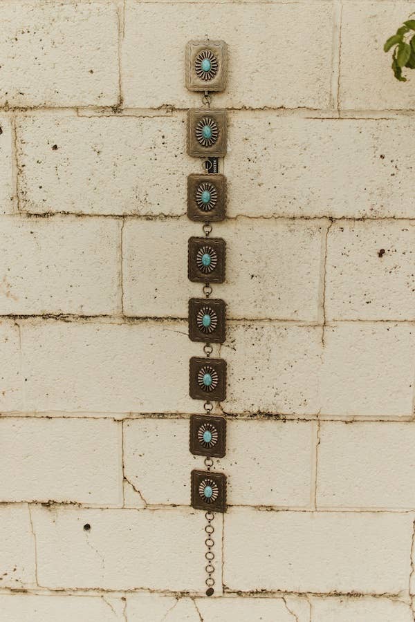 LUCKY & BLESSED Vintage Turquoise Concho Belt