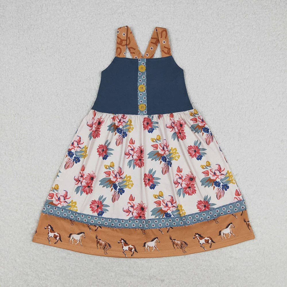 Girls Western Floral Dress