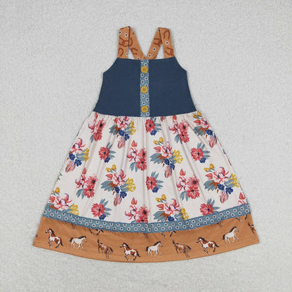 Girls Western Floral Dress