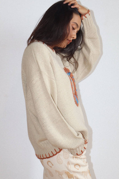 Bailey Rose Horseshoe Stitch Oversized Sweater