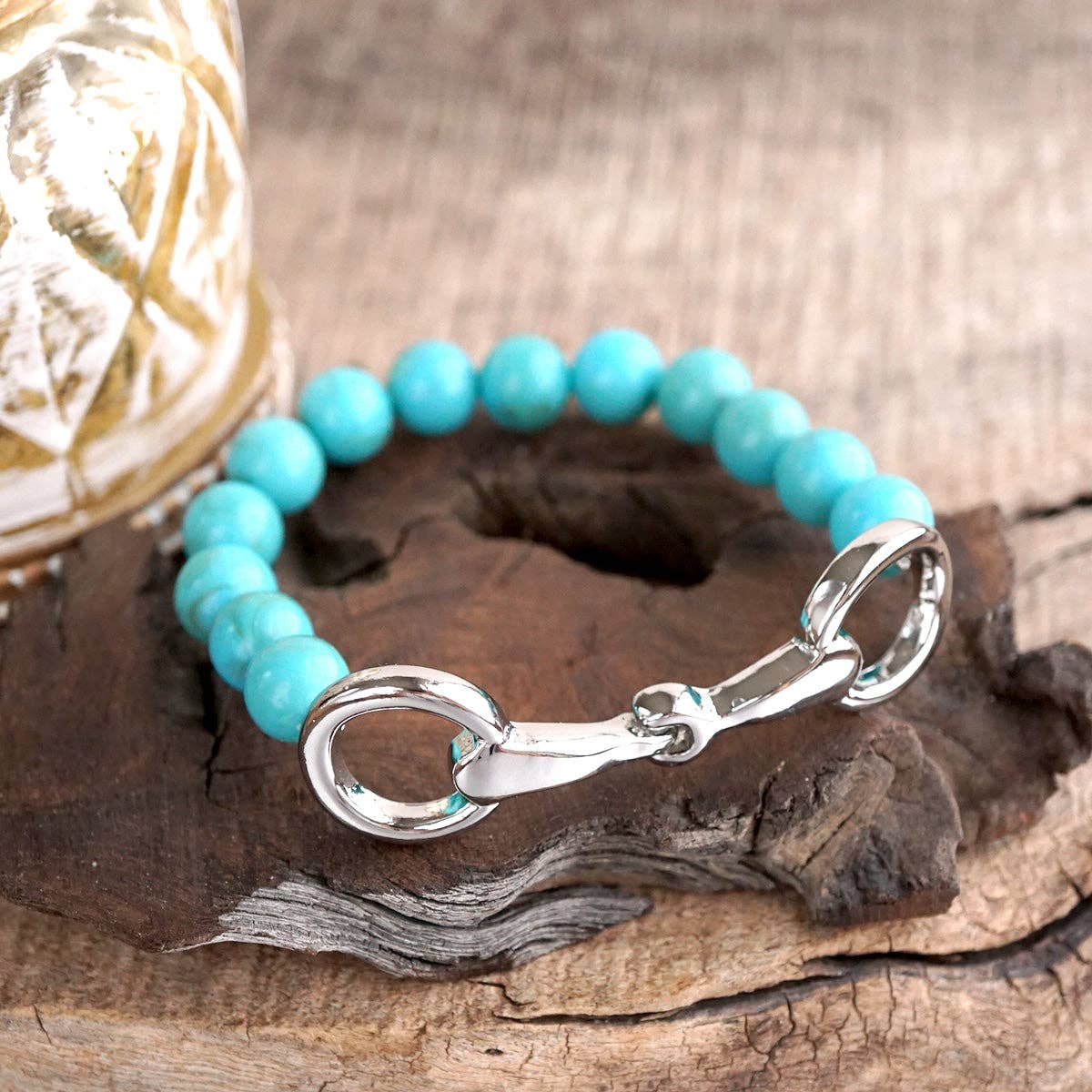 PennyLine Inc. Turquoise Beaded Horse Bit Bracelet – Coastal Rein