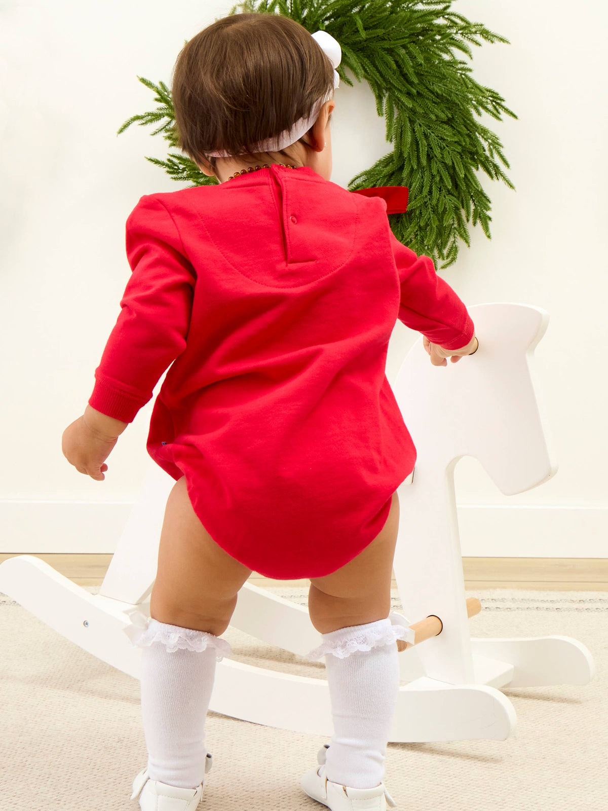 Baby Western Santa Sweatshirt Bubble Romper