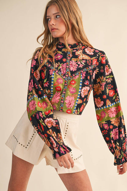 Mixed Florals Print Top