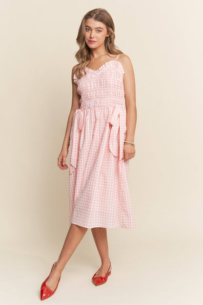 Sweetheart Gingham Midi Dress