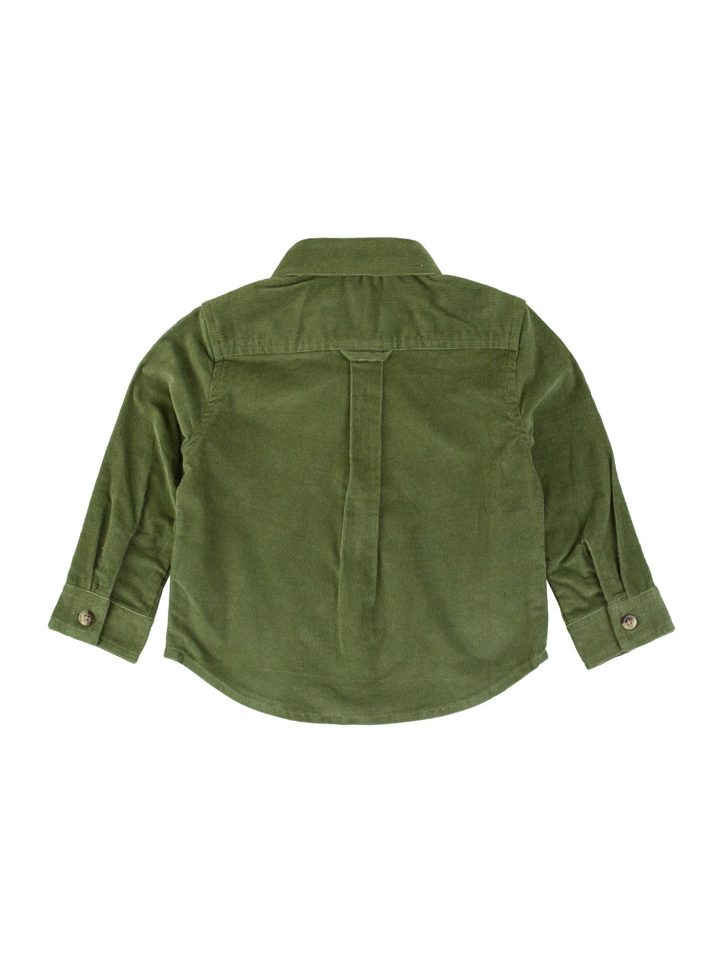 Boys Olive Corduroy Button Down Shirt