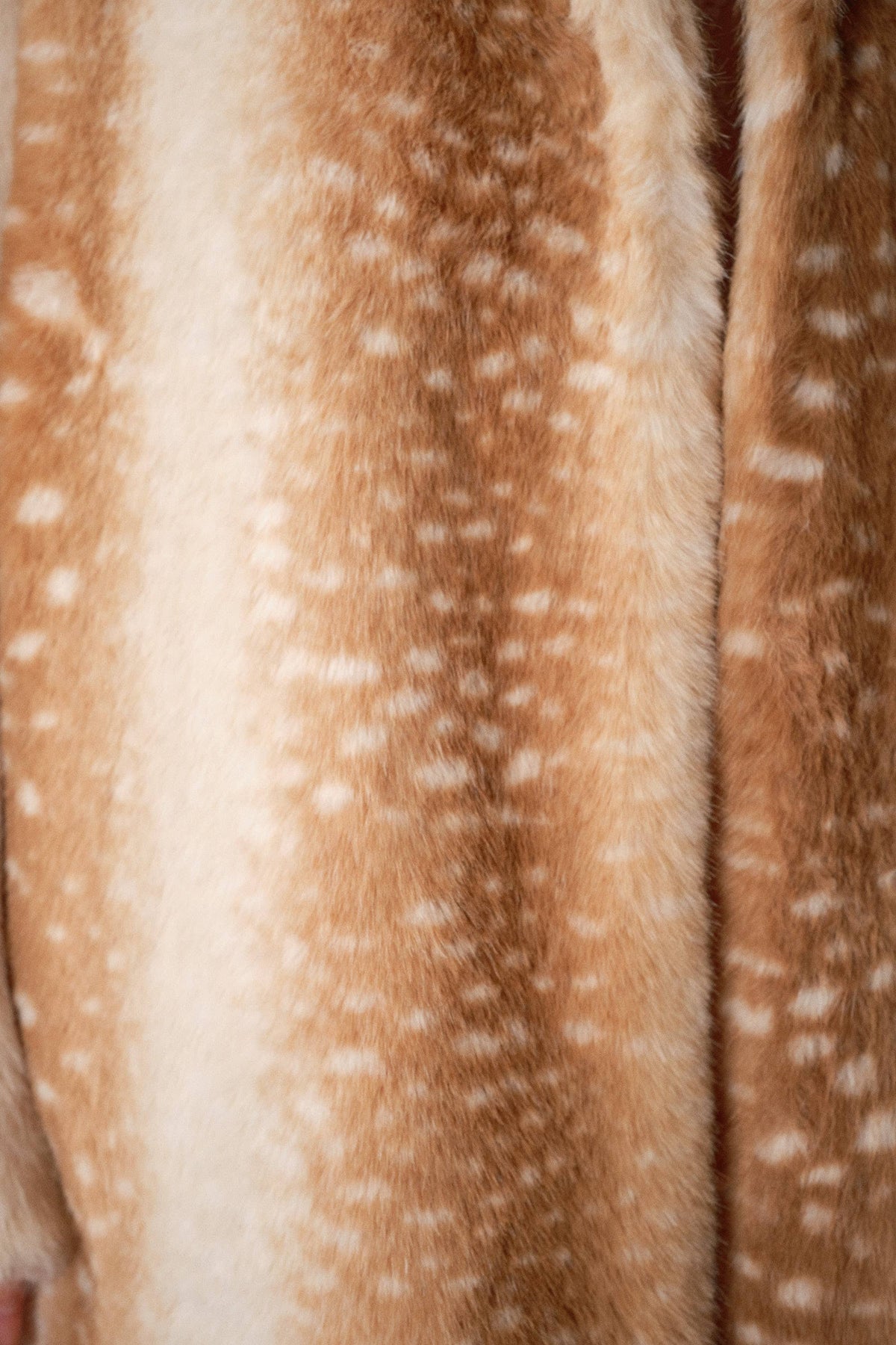 Blue B Deer Print Faux Fur Coat