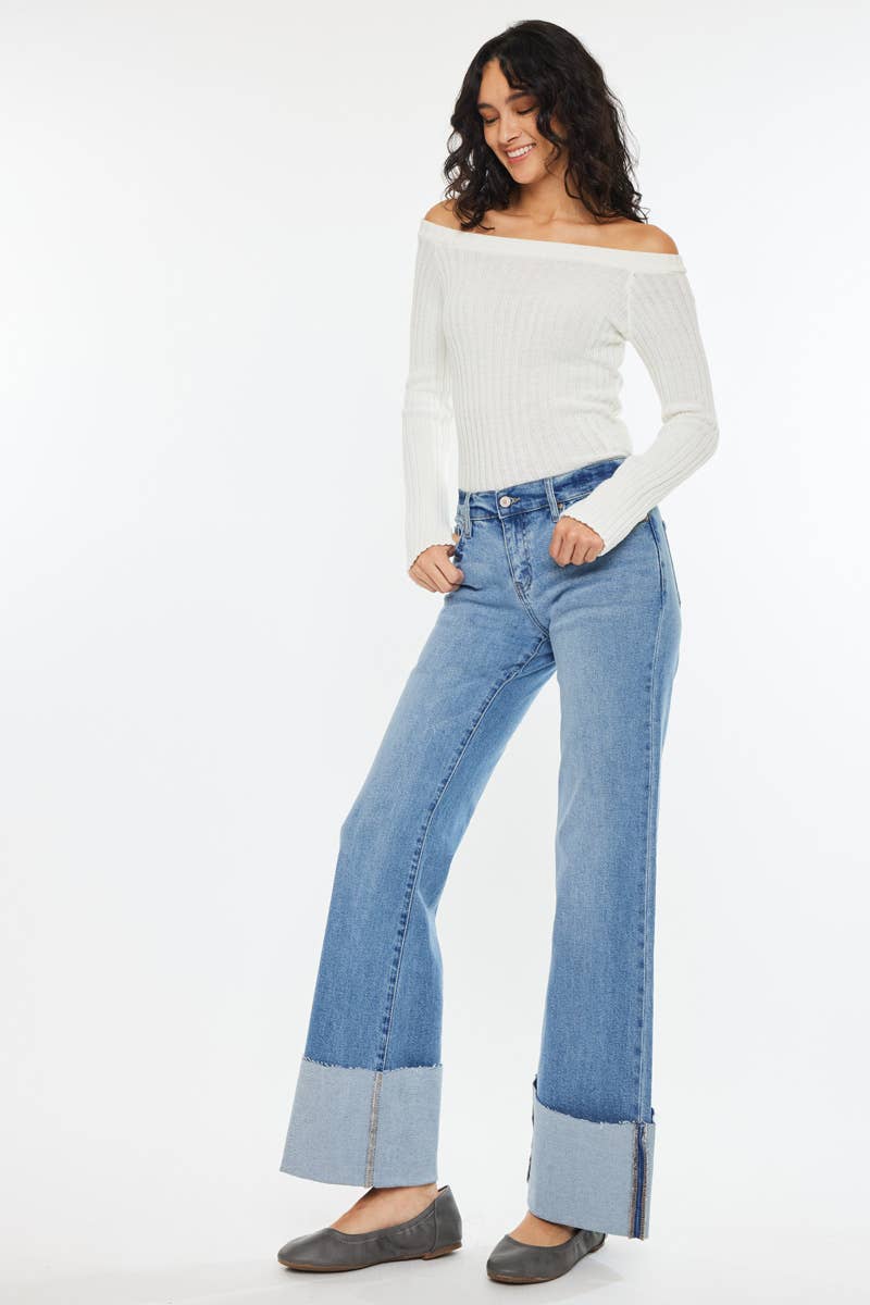 KanCan Emma Mid Rise Wide Flare Jeans