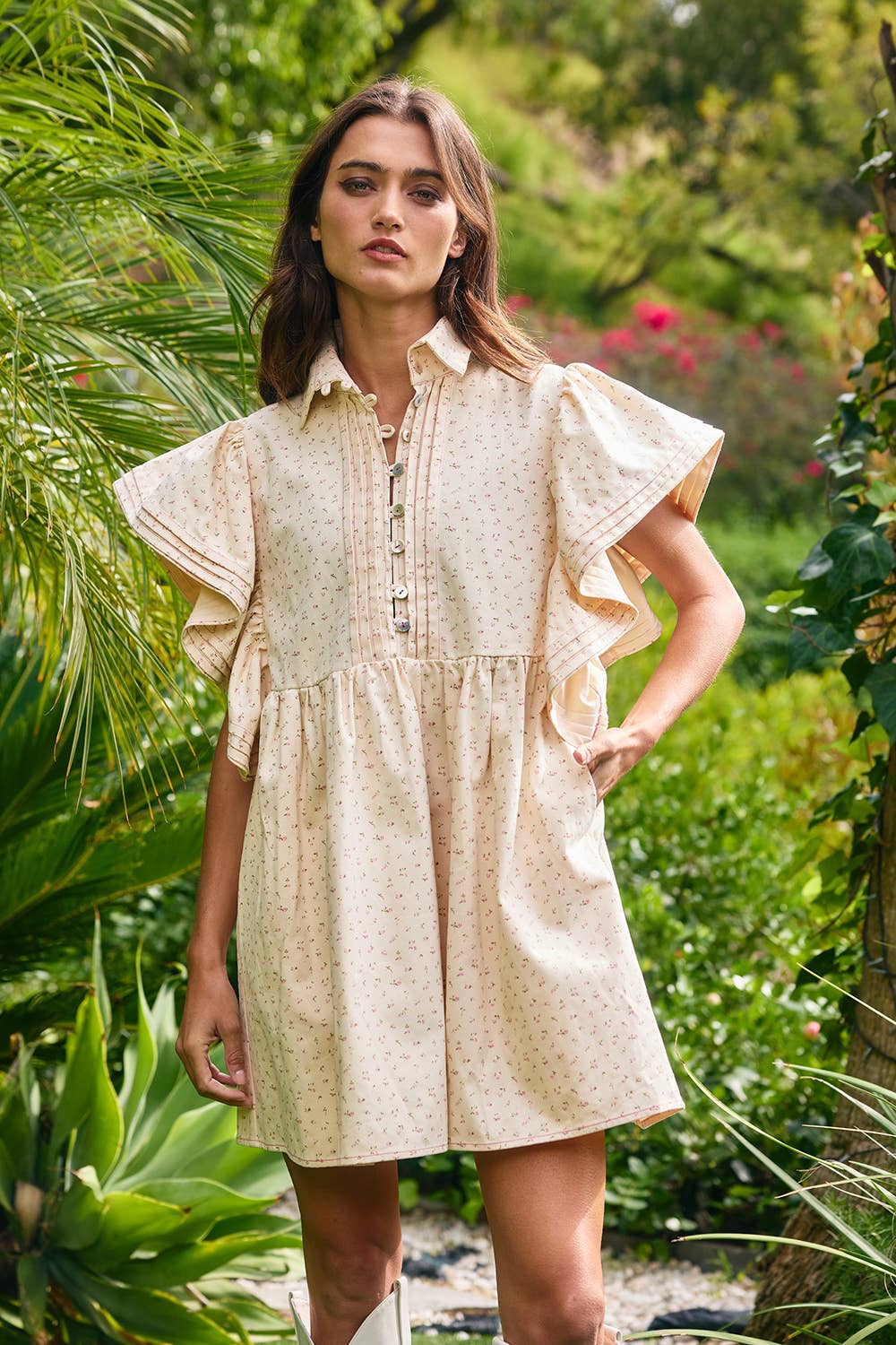 Floral Ruffled Mini Dress