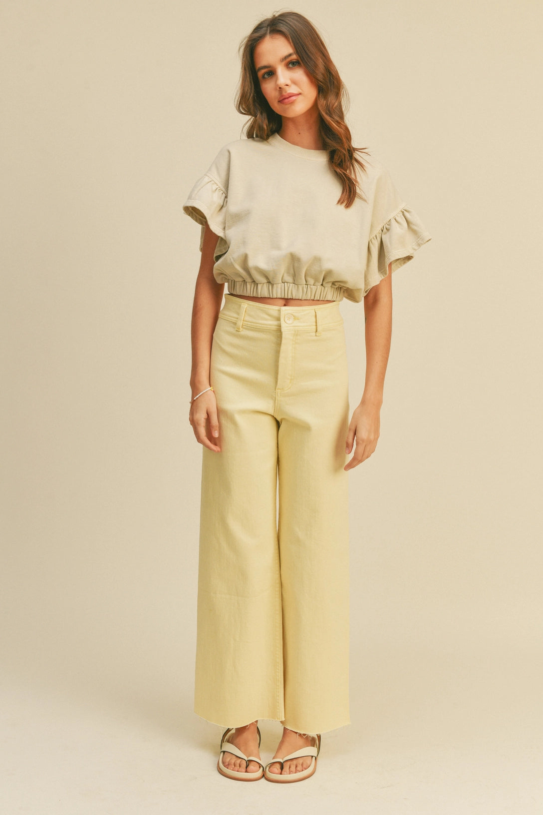 Straight Leg Wide Denim Pants