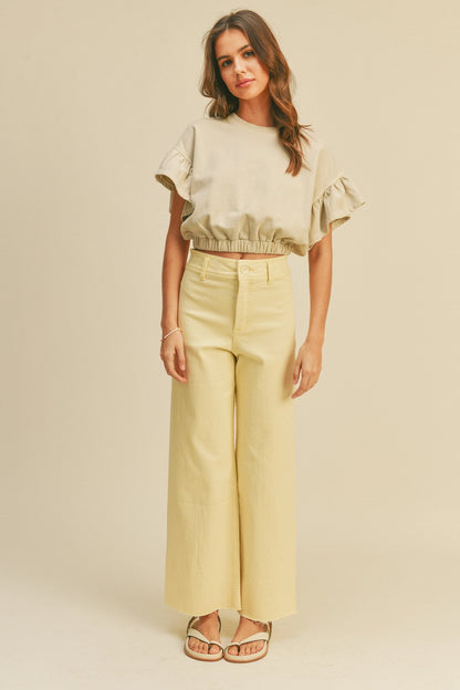 Straight Leg Wide Denim Pants