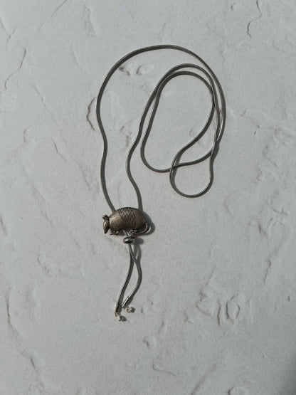 Armadillo Silver Vintage Style Bolo Tie