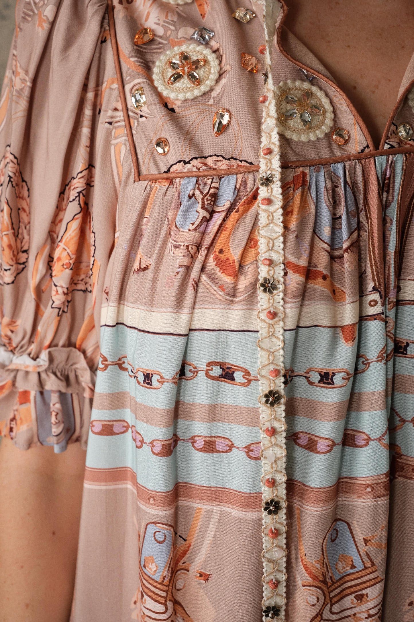 Blue B Western Scarf Print Babydoll Dress