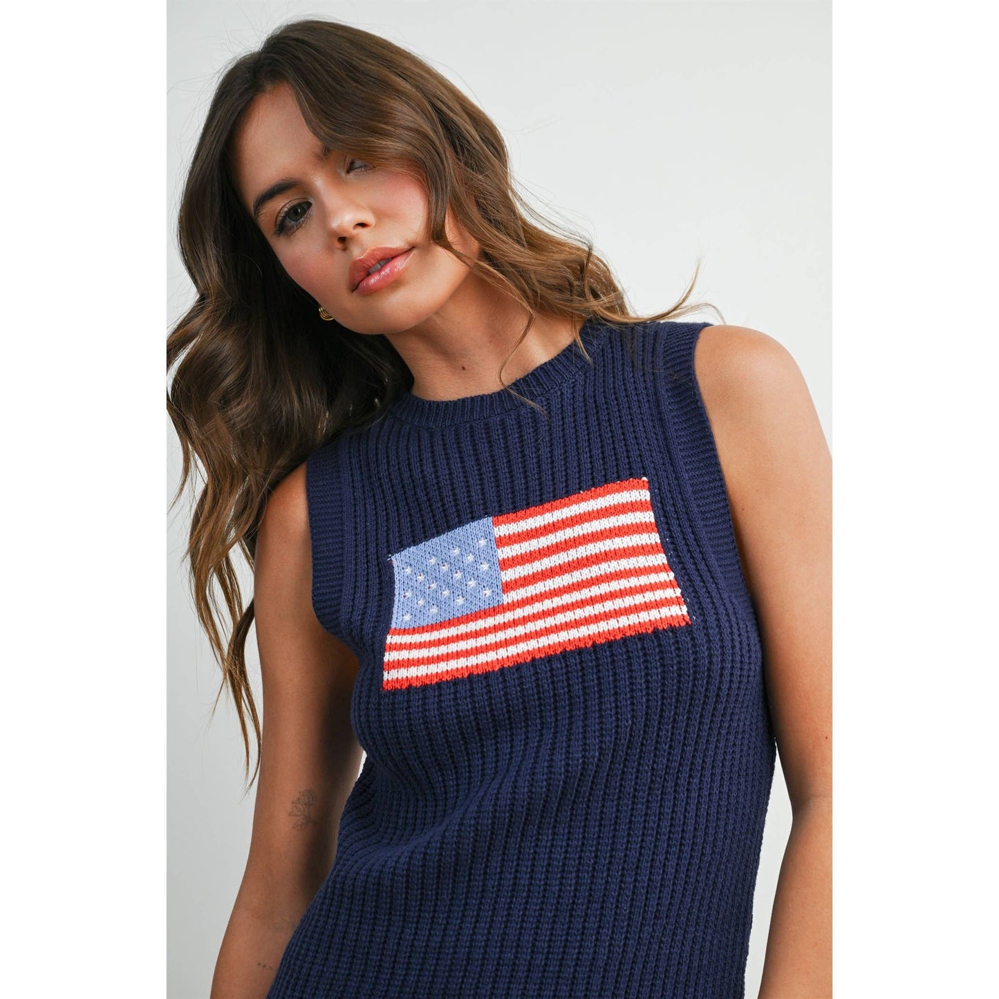 American Flag Sleeveless Knit Dress