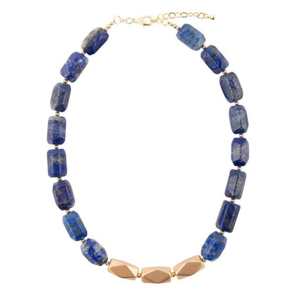 Barse Blue Lapis Nugget Necklace
