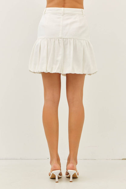 Denim Bubble Mini Skirt