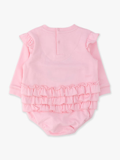 Baby Pink Santa Bubble Sweatshirt Romper
