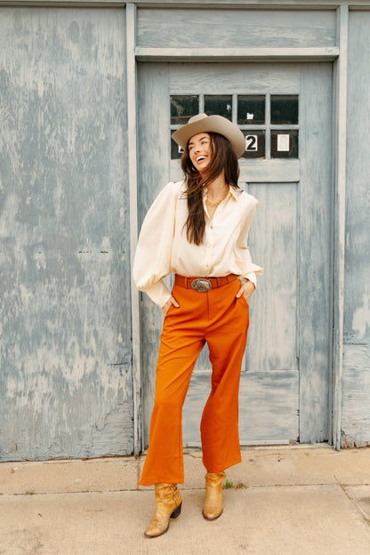 Wide Leg Rust Pant