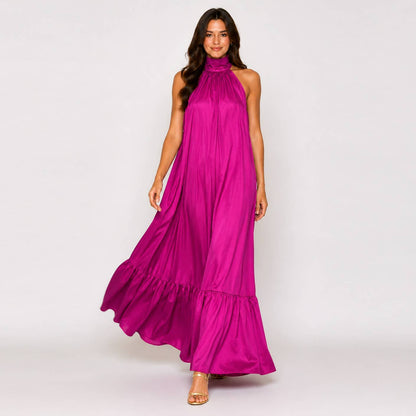 Vivienne Satin Halter Maxi Dress