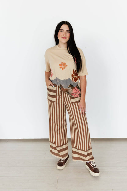 Turq Haven Brown & Tan Striped Pant