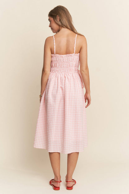 Sweetheart Gingham Midi Dress