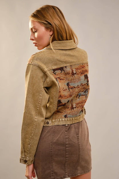 Western Tapestry Denim Jacket