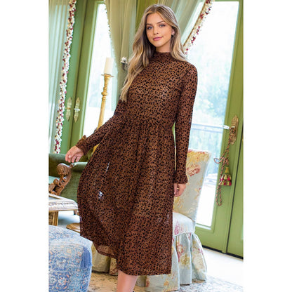 Devore Leopard Midi Dress