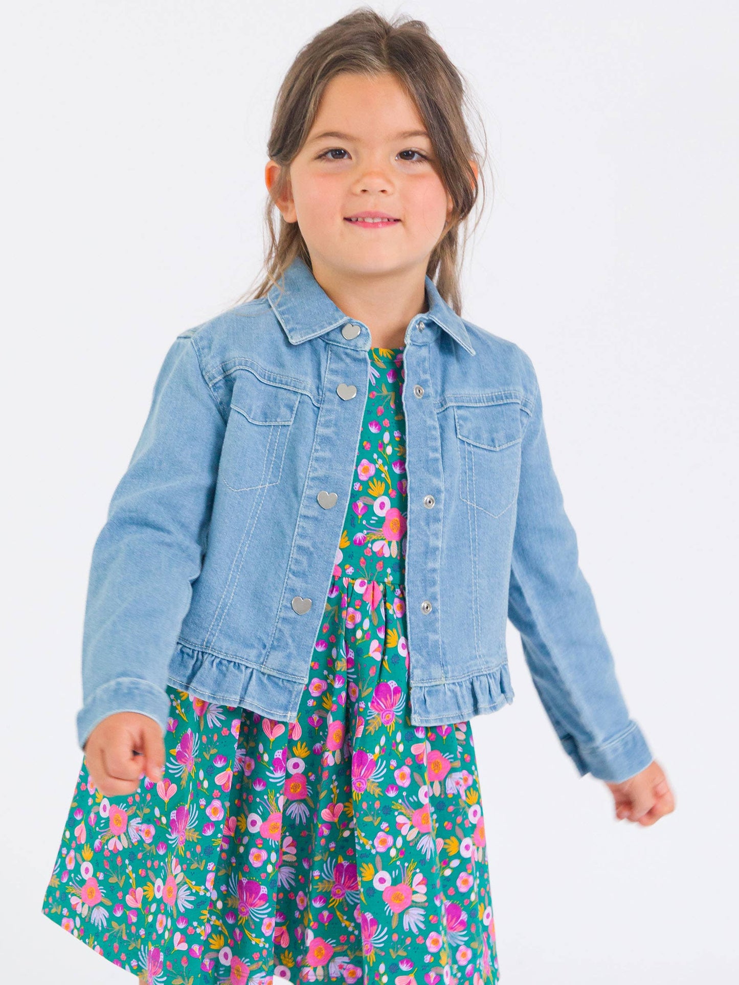 Girl's Denim Ruffle Jean Jacket