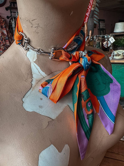 Silverado Apparel Twilly w/ Horse Bit Slide - Orange