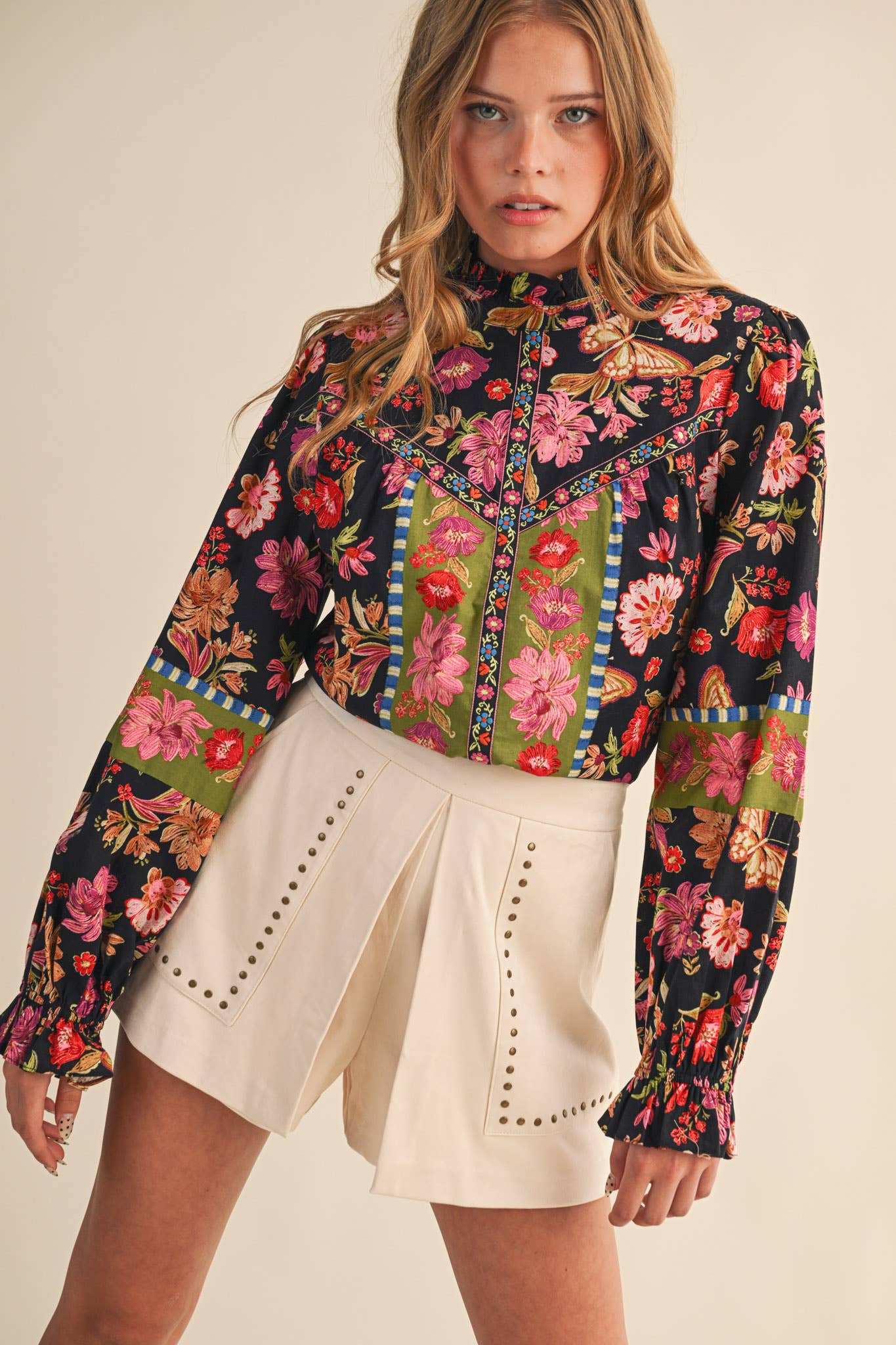 Mixed Florals Print Top