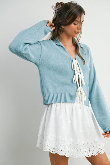 Eyelet Ruffle Smocked Skirt