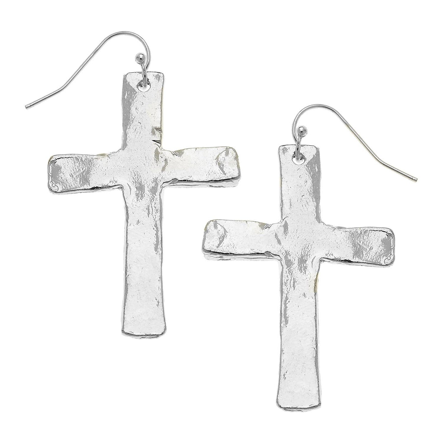 Susan Shaw Silver Cross Earrings