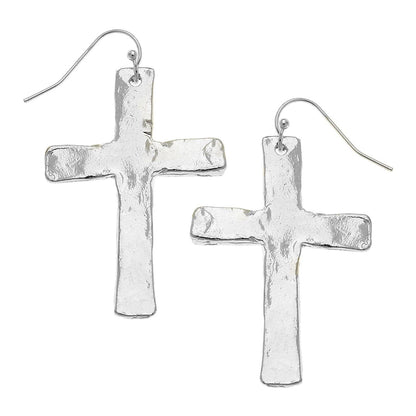 Susan Shaw Silver Cross Earrings