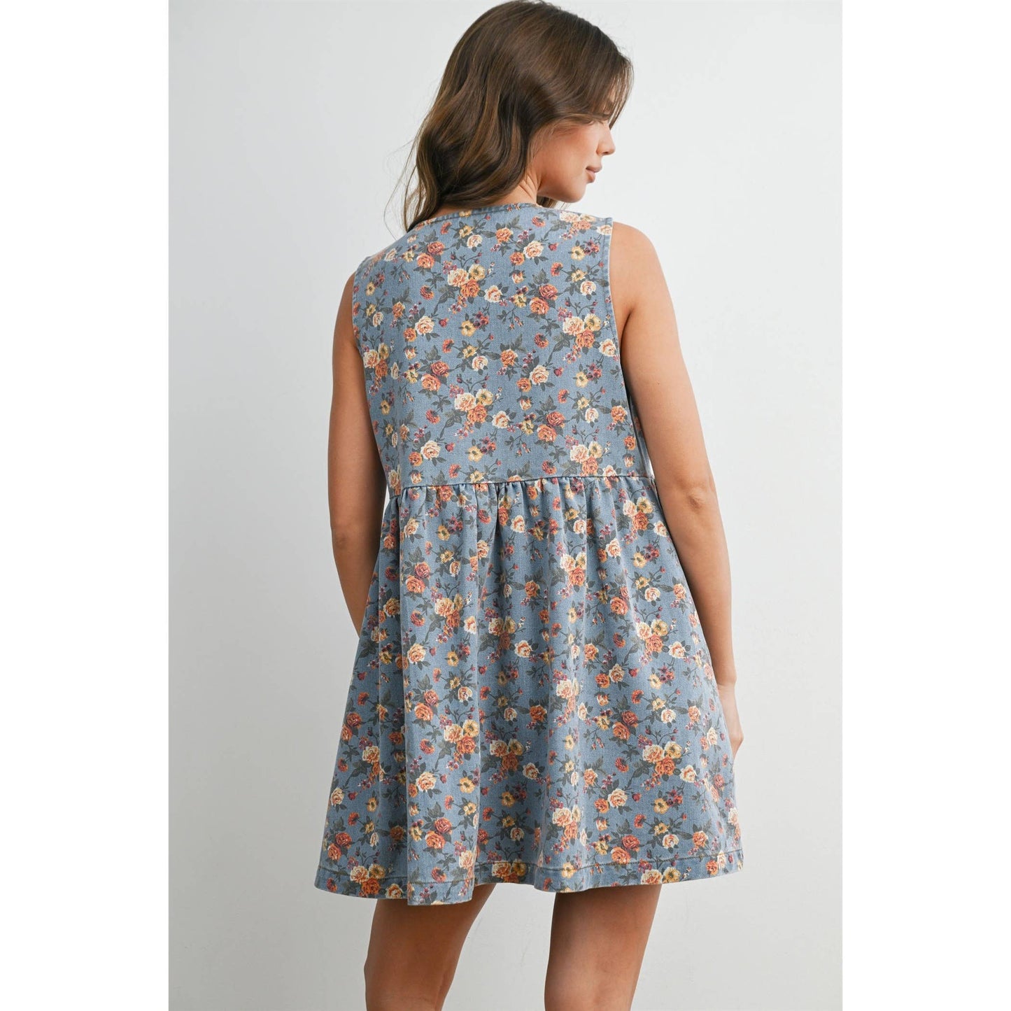 Floral Tie-Front Babydoll Dress