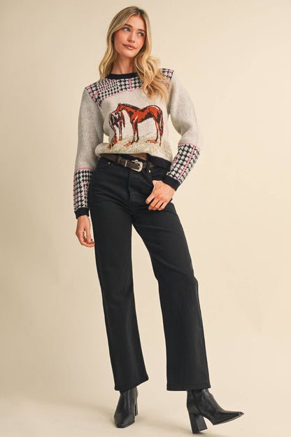&MERCI Horse Motif Sweater