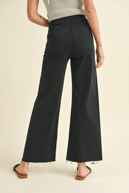 Straight Leg Wide Denim Pants