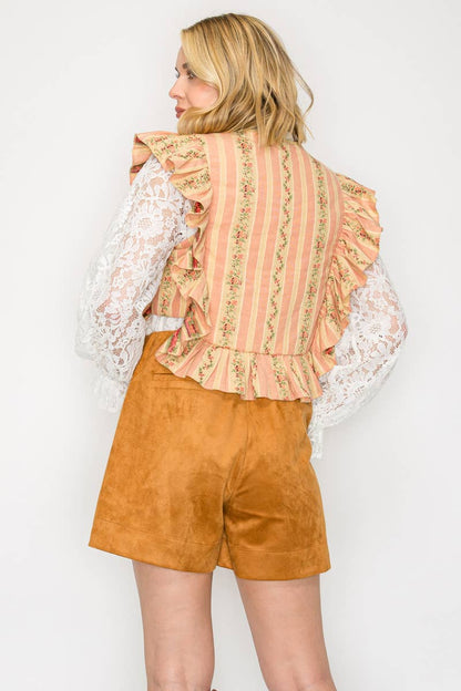 Vintage Wall Paper Quilted Vest