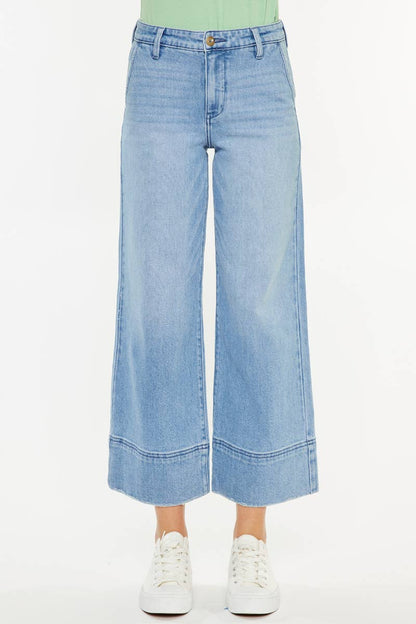 KanCan Darla High Rise Cropped Wide Leg Jeans