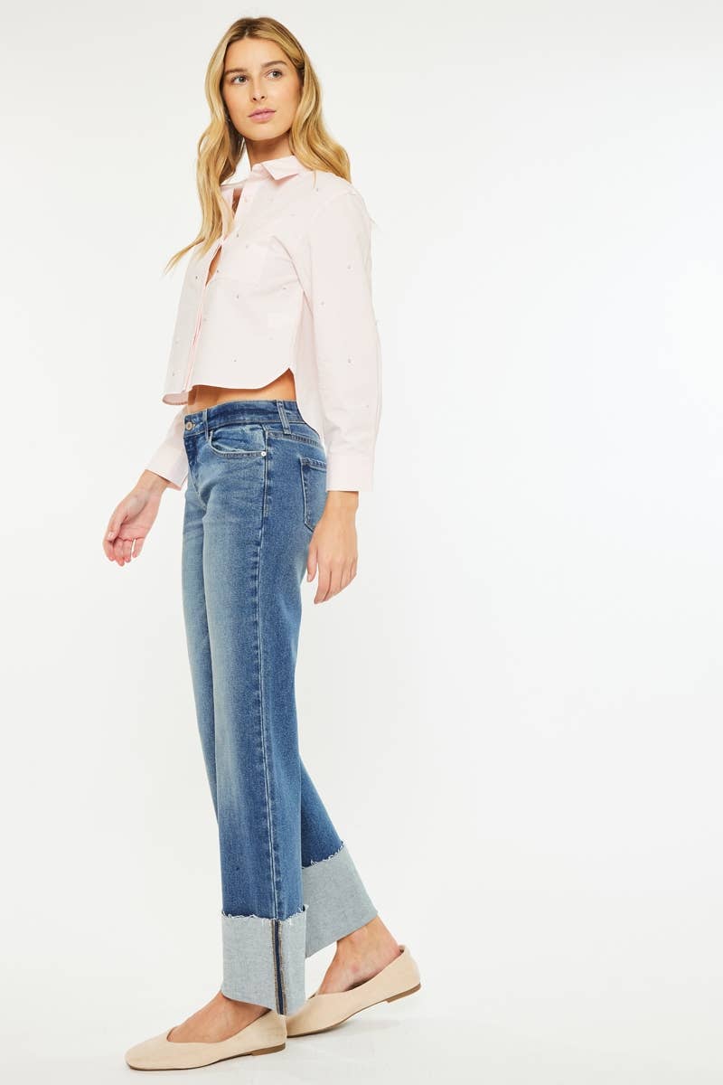 KanCan Sierra Mid Rise Wide Leg Jeans