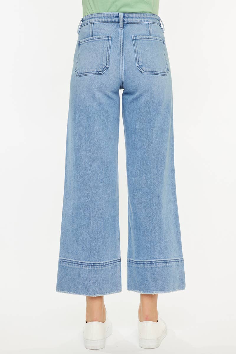 KanCan Darla High Rise Cropped Wide Leg Jeans