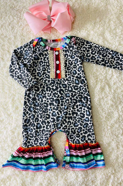 Leopard Long Sleeve Baby Romper