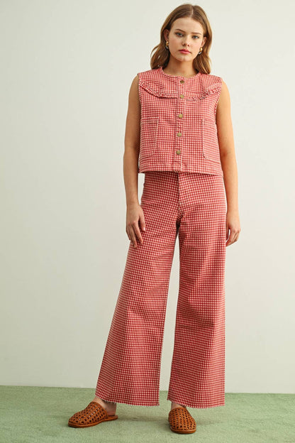 Miou Muse Red Gingham Pants