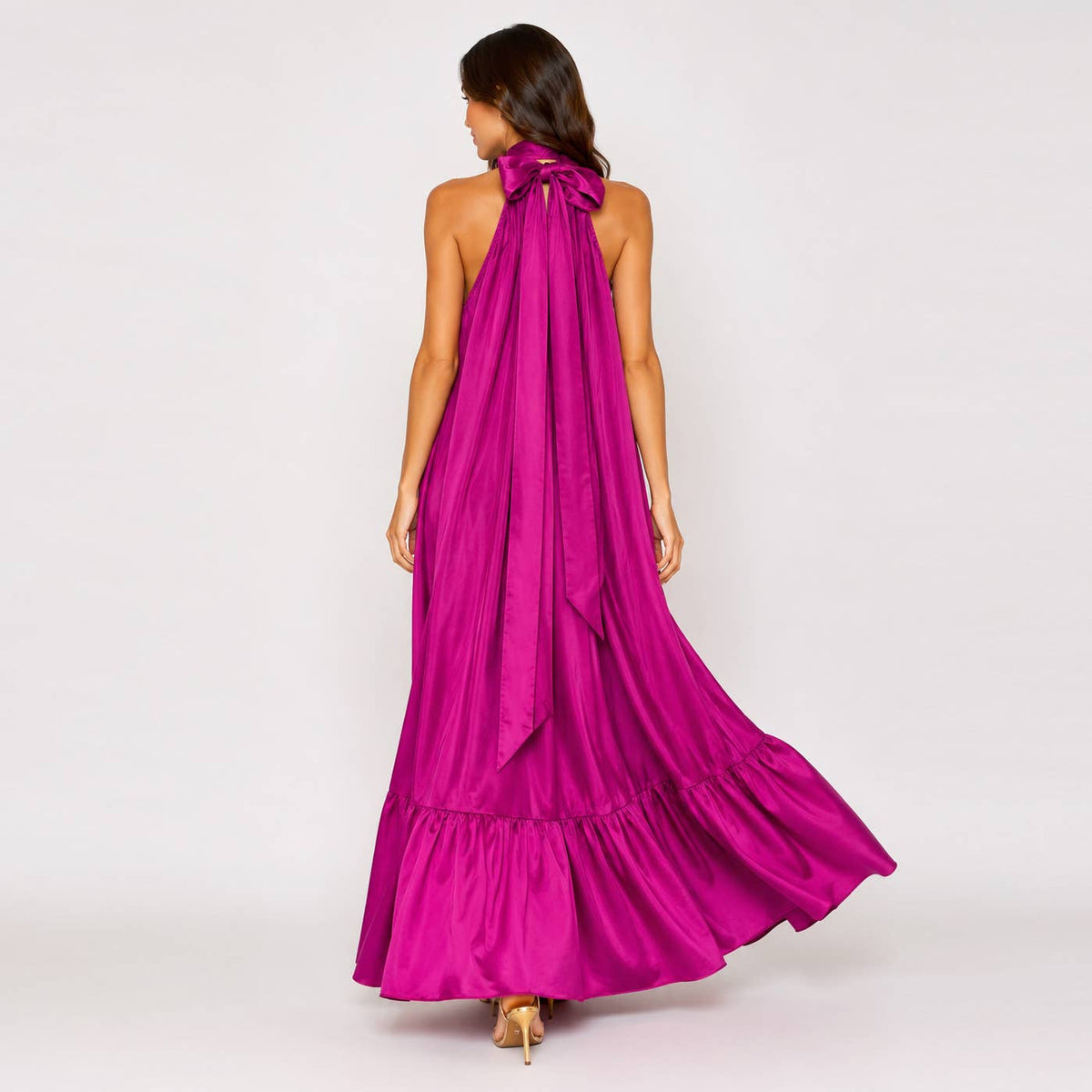 Vivienne Satin Halter Maxi Dress