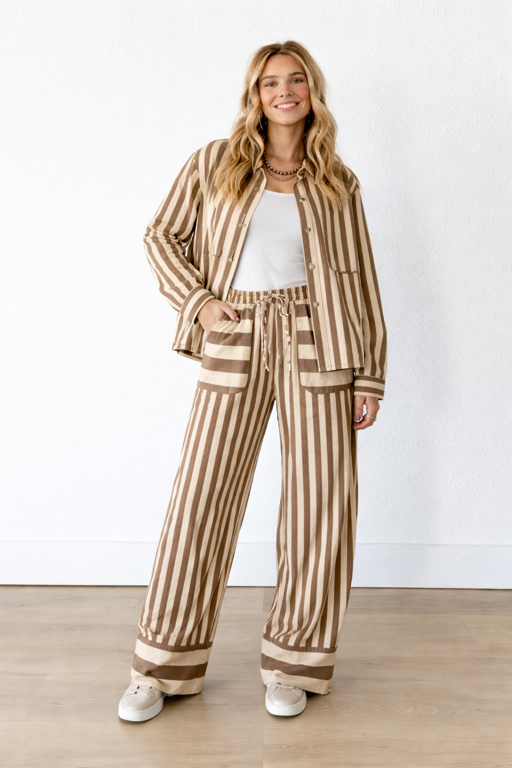 Turq Haven Brown & Tan Striped Pant