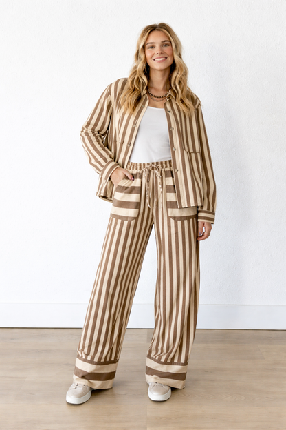 Turq Haven Brown & Tan Striped Pant