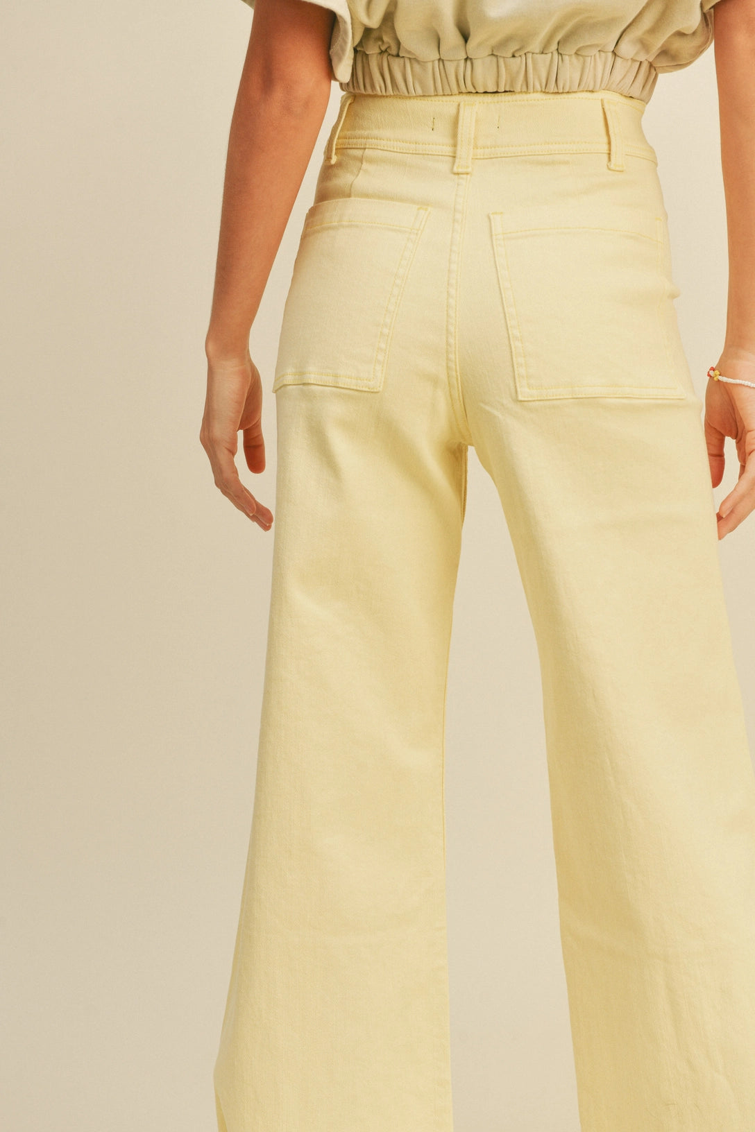 Straight Leg Wide Denim Pants